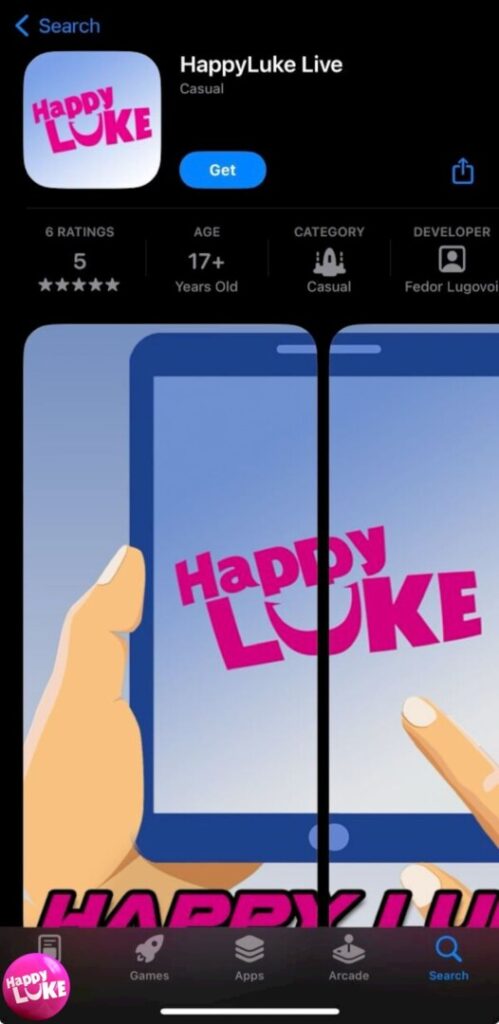 Bước 2 tải app HappyLuke cho Android